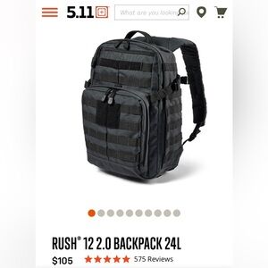 NWT 5.11 Tactical Series RUSH® 12 2.0 BACKPACK 24L